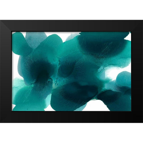 Free Form Cerulean Black Modern Wood Framed Art Print by Carlson, Hannah