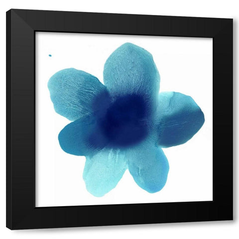 Blue Bloom I Black Modern Wood Framed Art Print with Double Matting by Carlson, Hannah