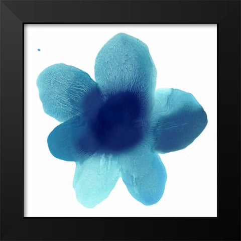 Blue Bloom I Black Modern Wood Framed Art Print by Carlson, Hannah