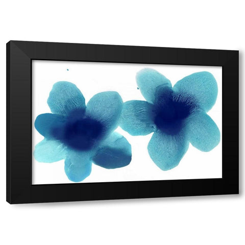 Floral Pair Black Modern Wood Framed Art Print with Double Matting by Carlson, Hannah