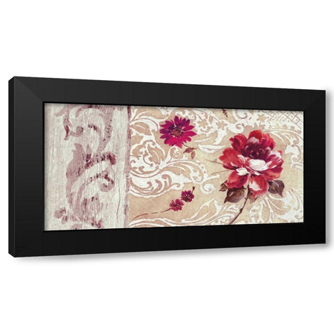 Fleurs Neoclassique I Black Modern Wood Framed Art Print with Double Matting by Simon, Helene