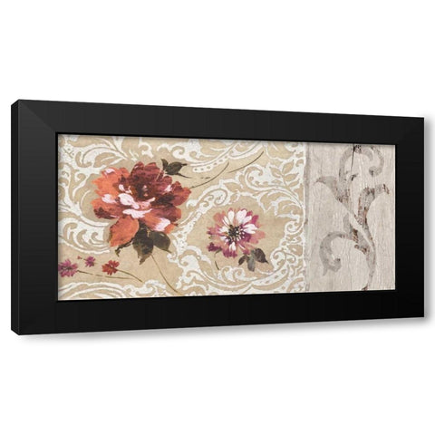 Fleurs Neoclassique II Black Modern Wood Framed Art Print with Double Matting by Simon, Helene