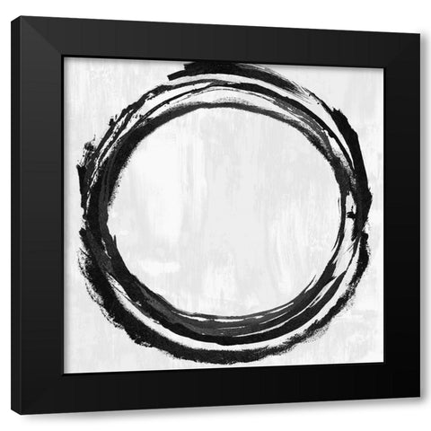Circle Black II Black Modern Wood Framed Art Print with Double Matting by Harris, Natalie