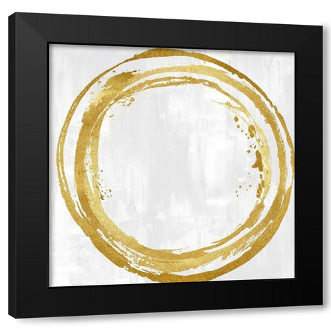 Circle Gold I Black Modern Wood Framed Art Print by Harris, Natalie