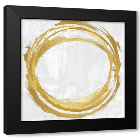 Circle Gold II Black Modern Wood Framed Art Print by Harris, Natalie