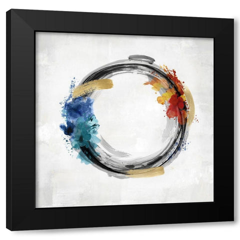 Circle Motion I Black Modern Wood Framed Art Print with Double Matting by Harris, Natalie