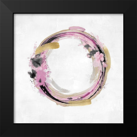 Circle Motion Pink I Black Modern Wood Framed Art Print by Harris, Natalie