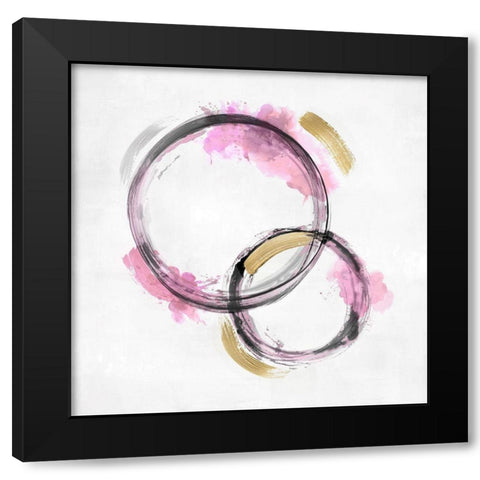Circle Motion Pink II Black Modern Wood Framed Art Print by Harris, Natalie