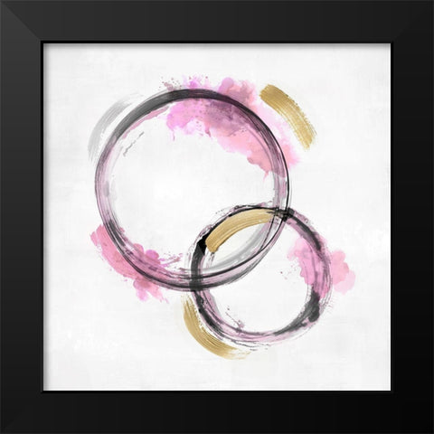 Circle Motion Pink II Black Modern Wood Framed Art Print by Harris, Natalie