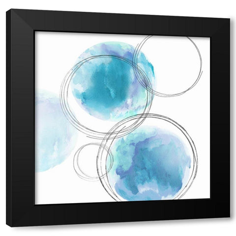 Circular Aqua I Black Modern Wood Framed Art Print by Harris, Natalie