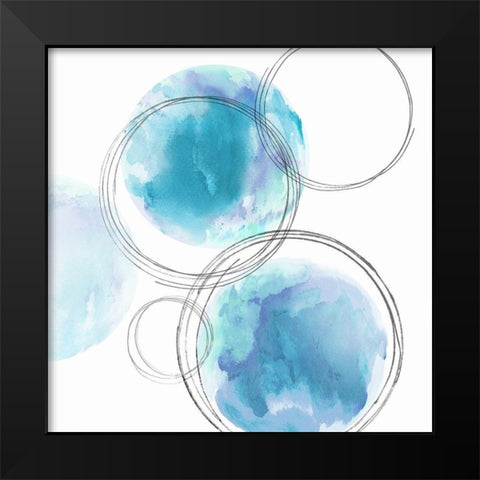 Circular Aqua I Black Modern Wood Framed Art Print by Harris, Natalie