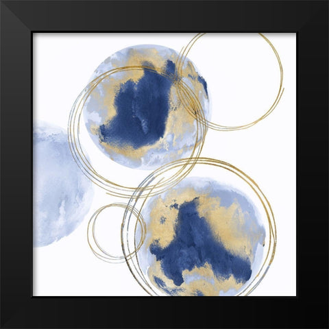 Circular Blue and Gold I Black Modern Wood Framed Art Print by Harris, Natalie