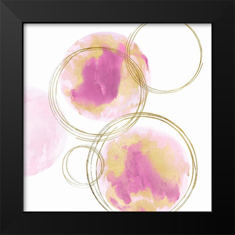 Circular Pink and Gold I Black Modern Wood Framed Art Print by Harris, Natalie
