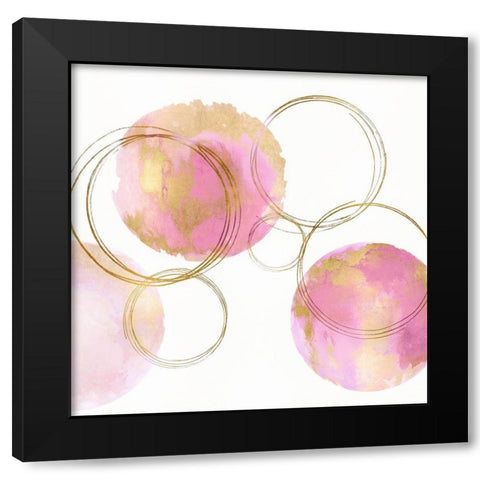 Circular Pink and Gold II Black Modern Wood Framed Art Print by Harris, Natalie