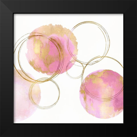 Circular Pink and Gold II Black Modern Wood Framed Art Print by Harris, Natalie