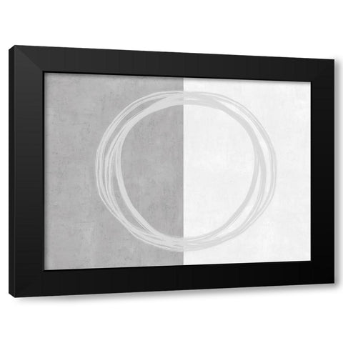 Circle Gray Black Modern Wood Framed Art Print by Harris, Natalie