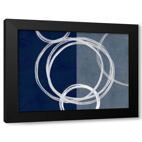 Unity Blue I Black Modern Wood Framed Art Print with Double Matting by Harris, Natalie