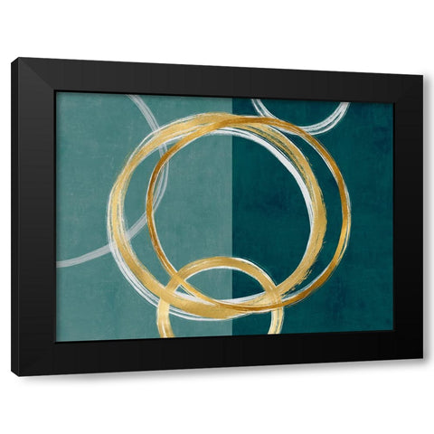 Unity Gold on Green I Black Modern Wood Framed Art Print by Harris, Natalie