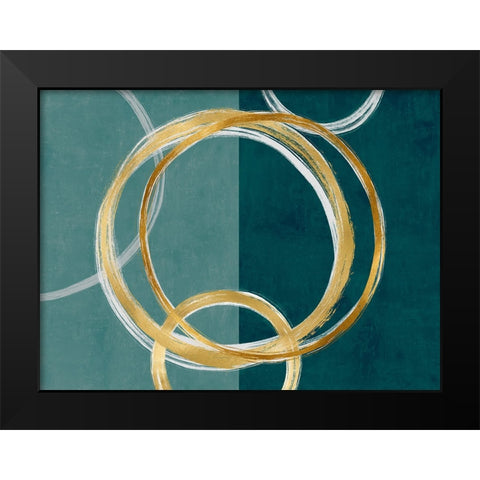Unity Gold on Green I Black Modern Wood Framed Art Print by Harris, Natalie