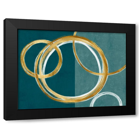 Unity Gold on Green II Black Modern Wood Framed Art Print by Harris, Natalie