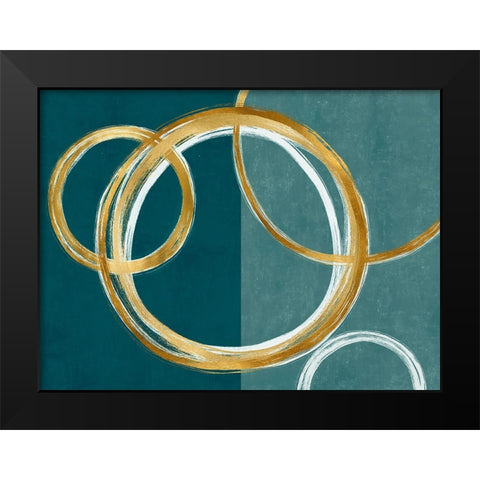 Unity Gold on Green II Black Modern Wood Framed Art Print by Harris, Natalie
