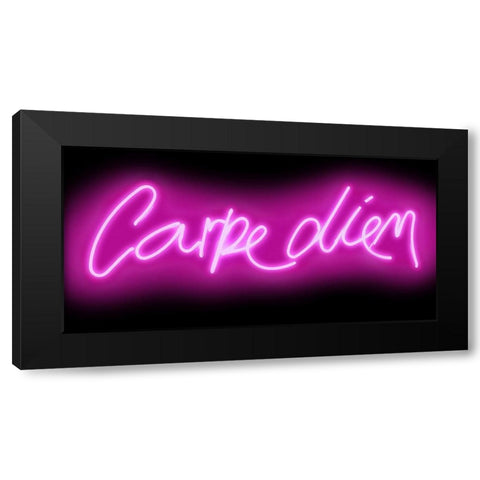 Neon Carpe Diem PB Black Modern Wood Framed Art Print by Carr, Hailey