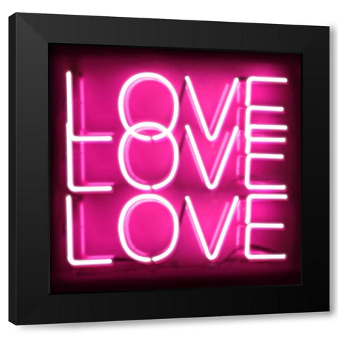 Neon Love Love Love PB Black Modern Wood Framed Art Print by Carr, Hailey