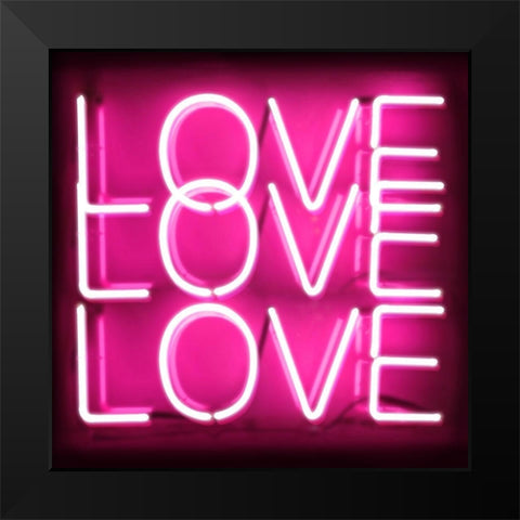 Neon Love Love Love PB Black Modern Wood Framed Art Print by Carr, Hailey