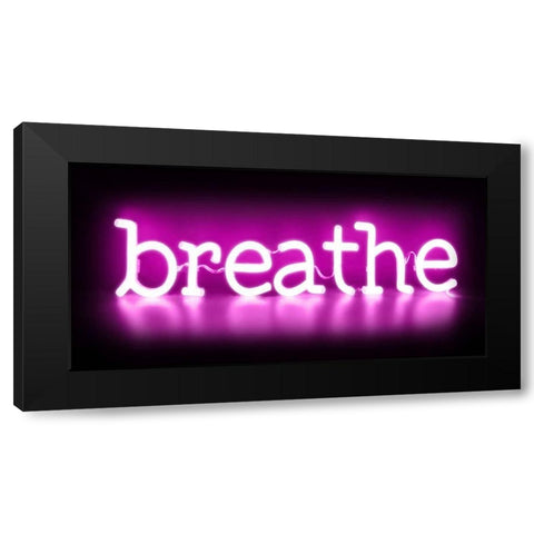 Neon Breathe PB Black Modern Wood Framed Art Print with Double Matting by Carr, Hailey