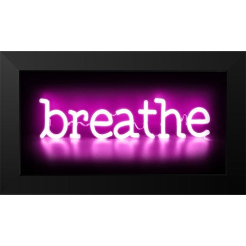 Neon Breathe PB Black Modern Wood Framed Art Print by Carr, Hailey