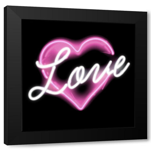 Neon Love PB Black Modern Wood Framed Art Print by Carr, Hailey