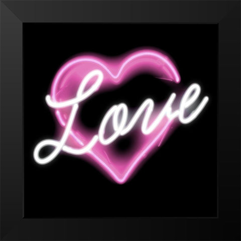 Neon Love PB Black Modern Wood Framed Art Print by Carr, Hailey