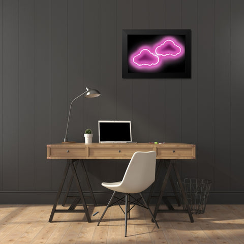Neon Clouds PB Black Modern Wood Framed Art Print by Carr, Hailey