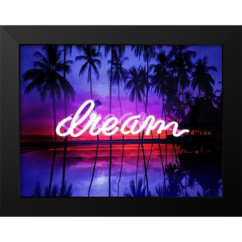 Neon Dream Beach PB Black Modern Wood Framed Art Print by Carr, Hailey