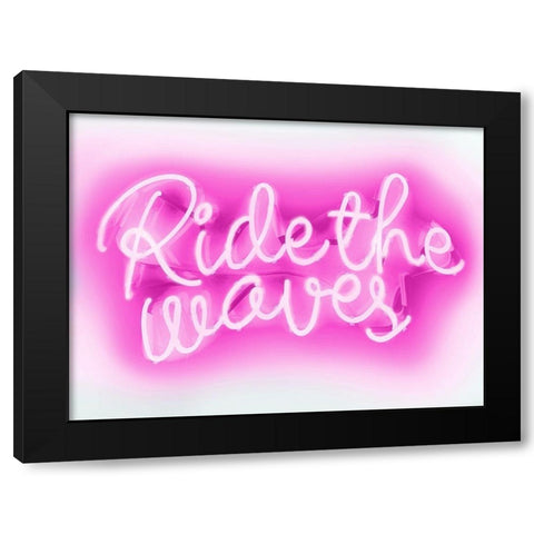 Neon Ride The Waves PW Black Modern Wood Framed Art Print by Carr, Hailey