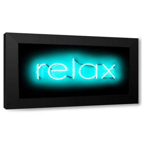 Neon Relax AB Black Modern Wood Framed Art Print with Double Matting by Carr, Hailey