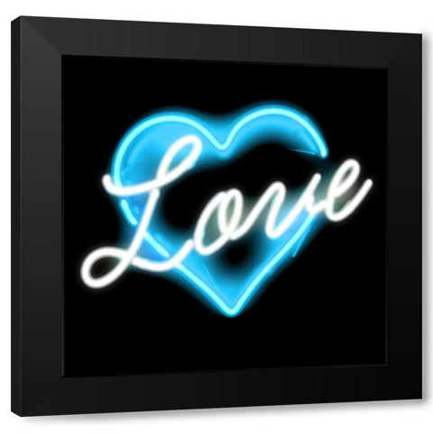 Neon Love AB Black Modern Wood Framed Art Print with Double Matting by Carr, Hailey