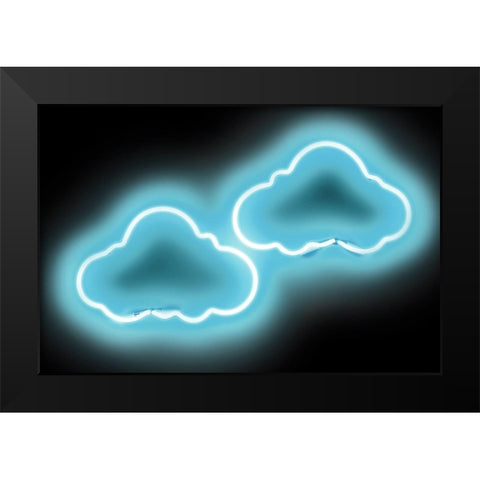 Neon Clouds AB Black Modern Wood Framed Art Print by Carr, Hailey