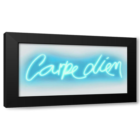 Neon Carpe Diem AW Black Modern Wood Framed Art Print by Carr, Hailey