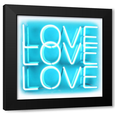 Neon Love Love Love AW Black Modern Wood Framed Art Print by Carr, Hailey