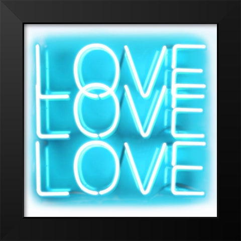 Neon Love Love Love AW Black Modern Wood Framed Art Print by Carr, Hailey