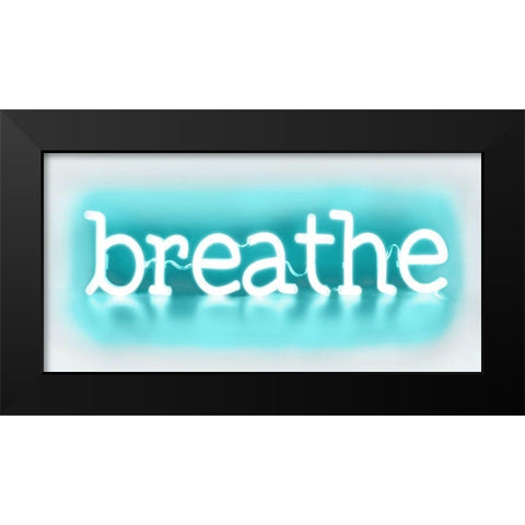 Neon Breathe AW Black Modern Wood Framed Art Print by Carr, Hailey