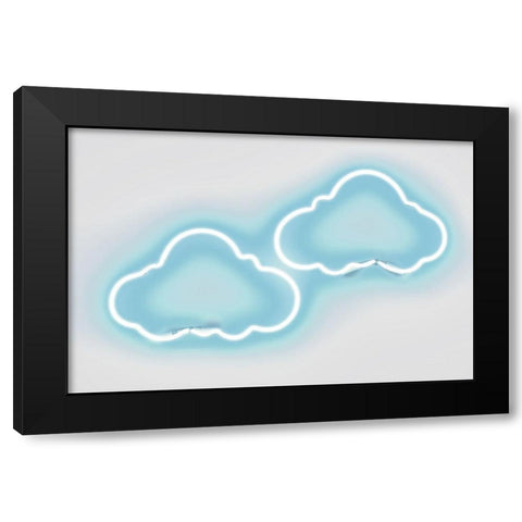 Neon Clouds AW Black Modern Wood Framed Art Print by Carr, Hailey