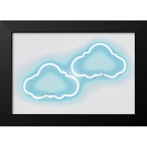 Neon Clouds AW Black Modern Wood Framed Art Print by Carr, Hailey