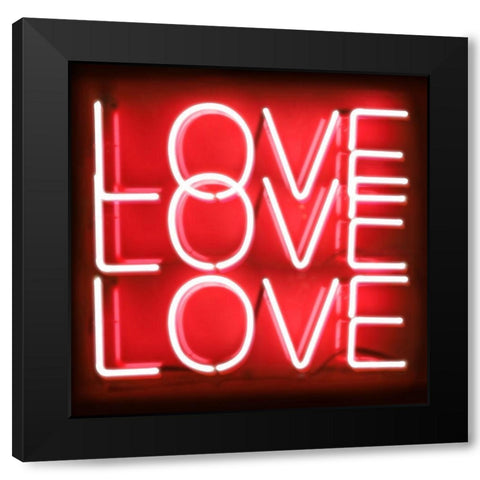 Neon Love Love Love RB Black Modern Wood Framed Art Print by Carr, Hailey