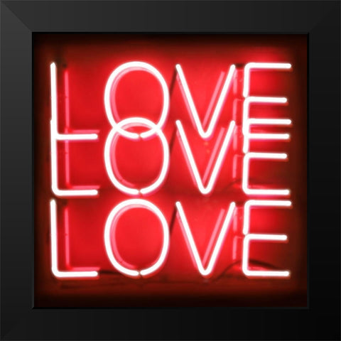 Neon Love Love Love RB Black Modern Wood Framed Art Print by Carr, Hailey