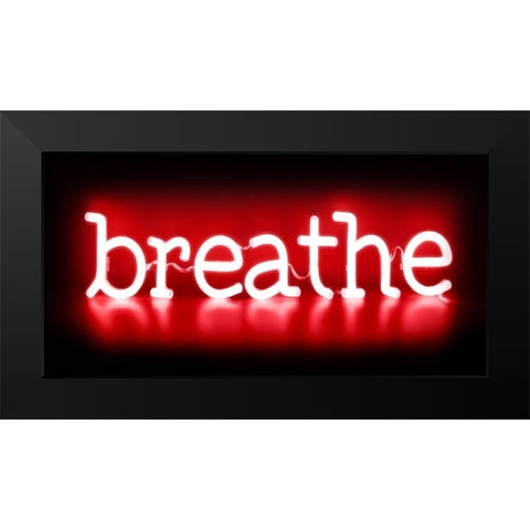 Neon Breathe RB Black Modern Wood Framed Art Print by Carr, Hailey