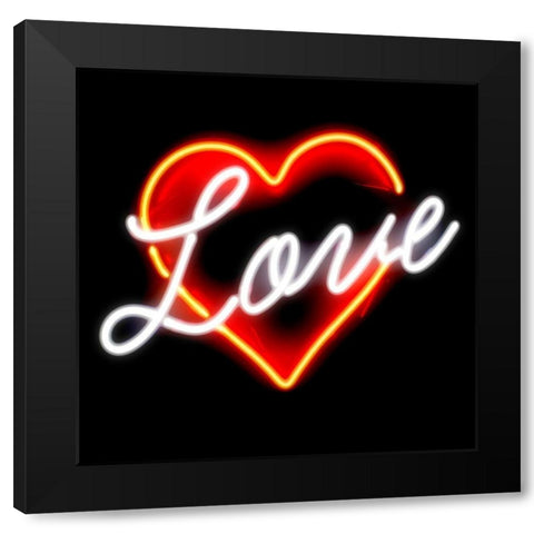 Neon Love RB Black Modern Wood Framed Art Print with Double Matting by Carr, Hailey