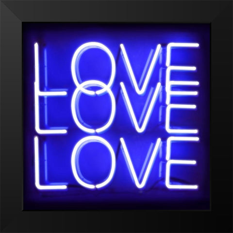 Neon Love Love Love BB Black Modern Wood Framed Art Print by Carr, Hailey