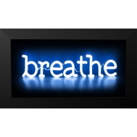 Neon Breathe BB Black Modern Wood Framed Art Print by Carr, Hailey